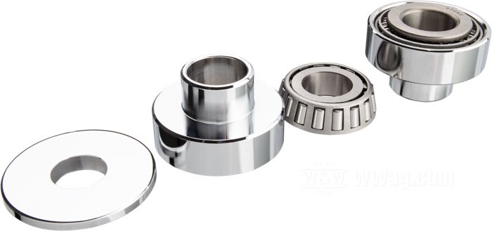 Conversion kit; for steering head bearings; fits K, Sportster 1952-1977; steel; with two Timken style bearings and chromed bearing cups; gross weight: 660 g