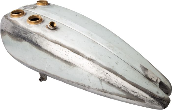 Gas and oil tanks by The Cyclery; fits 21” Singles 1926-1930, 45” V-Twins early 1929; sheet steel; volume: 11 l; required gas cap: screw-in 1.5”-24; required petcock: 1/8” NPT; replaces OEM HD 3501-26, and 3502-26; gross weight: 14.5 kg