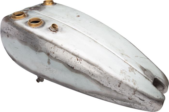 Gas and oil tanks by The Cyclery; fits H and Sport Solo models 1928-1929; sheet steel; volume: 13 l; required gas cap: screw-in 1.5”-24; required petcock: 1/8” NPT; replaces OEM HD 3501-28, and 3502-28; gross weight: 14.5 kg