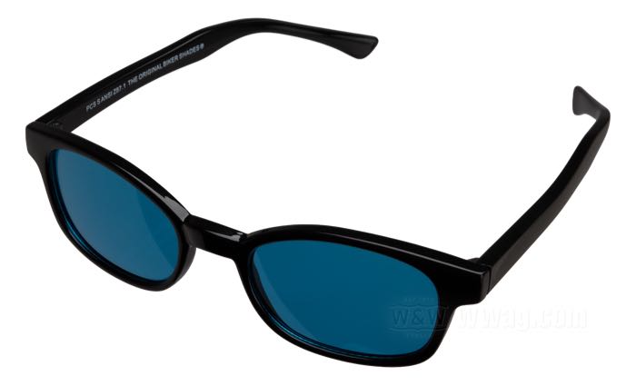 Lunettes de soleil de Original KD’s; polycarbonate; largeur: 132 mm; matériel des verres: polycarbonate; couleur/type des verres: turquoise; largeur des verres G: 47.5 mm; avec etui en tissu; poids brut: 29 g