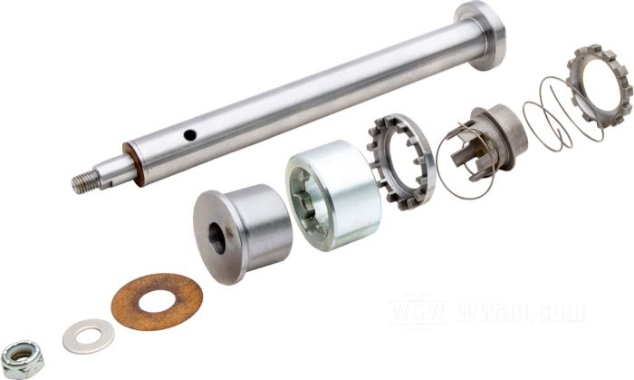 Damper; for Fork tubes; fits Hydra and Electra Glide 1949-1976; steel; length: 210 mm; thread: 5/16”-24; replaces OEM HD 46161-49; gross weight: 399 g