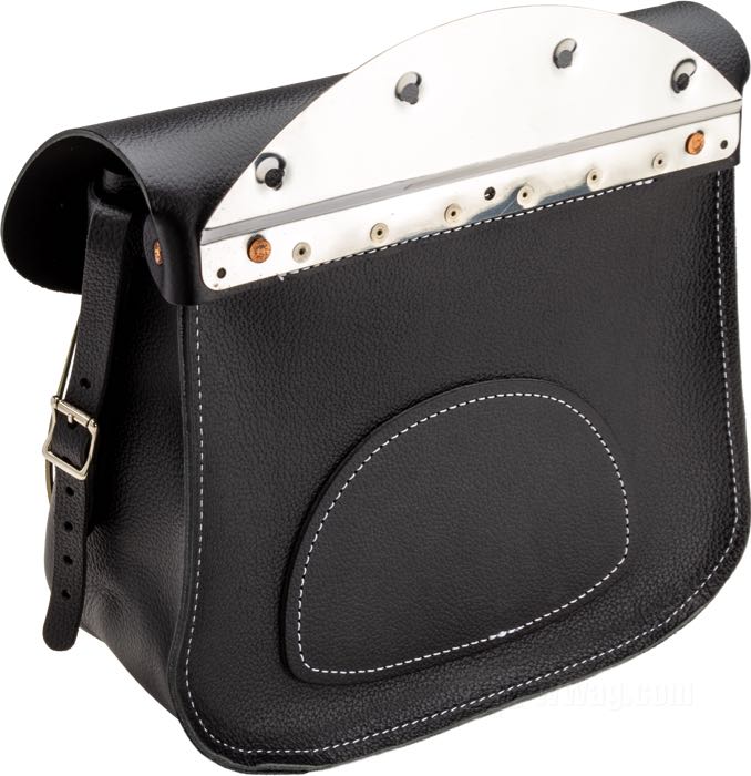 Alforjas »Knucklehead Style«; cuero de vaca, negro; A x A x F: 36 x 30 x 13 cm; con half-moon mounting plate; Europa; peso bruto: 3.7 kg