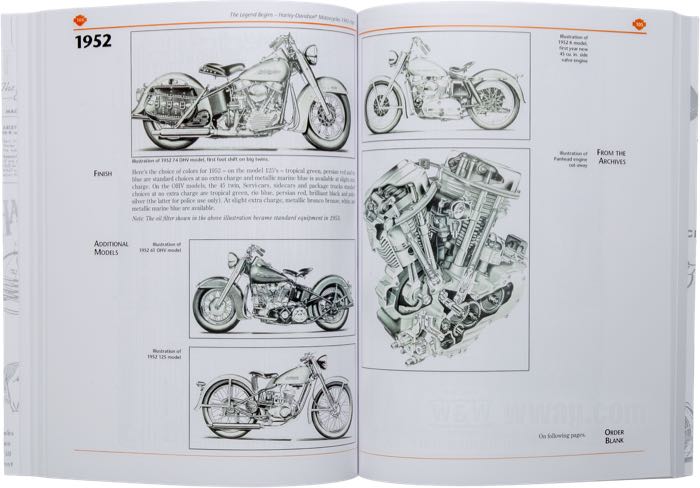Livre »The Legend Begins«; papier; largeur x hauteur: 216 x 280 mm; par Sharon Bach, Ken Osterman; reliure souple; 234 pages; anglais; remplace OEM HD 99403-93A; poids brut: 901 g