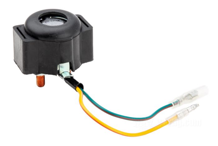 Relé del motor de arranque; para Cannonball Stealth y otras sistemas arranque elécticos custom; largo: 37 mm; Ø 34 mm; peso neto: 132 g; 12 V; peso bruto: 160 g