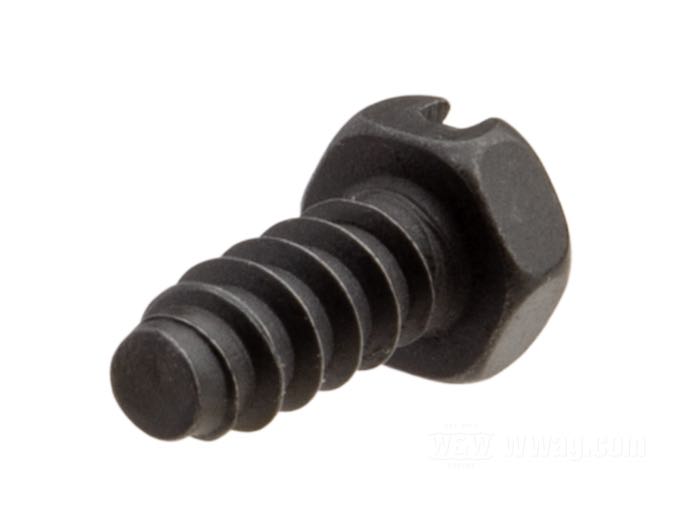 Schraube; für Verstärkungen der Kipphebelbleche; passend für Knucklehead 1939-1947; Stahl, parkerisiert; Sechskantkopf mit Schlitz; Schlüsselgröße: 5/16 ”; ersetzt OEM HD 179-39 und 3477; Bruttogewicht: 10 g