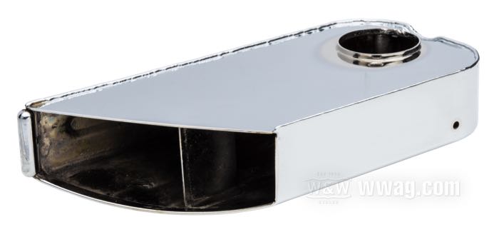 Air horn by The Cyclery; fits Flathead 1935; chrome-plated; replaces OEM HD 1406-35A; Europe; gross weight: 530 g