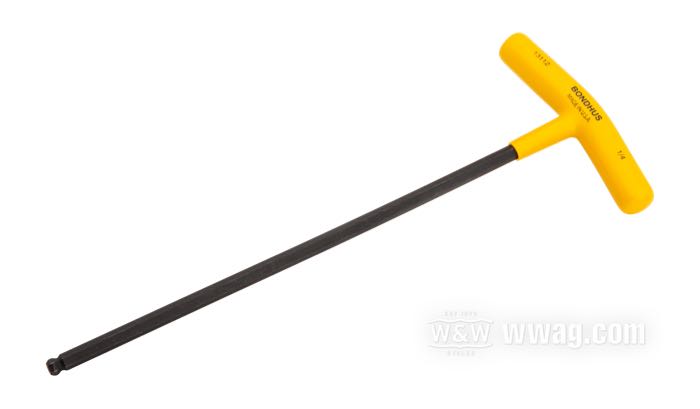 Hex wrench by Bondhus; Protanium high torque steel; SAE; wrench size: 1/4”; gross weight: 180 g