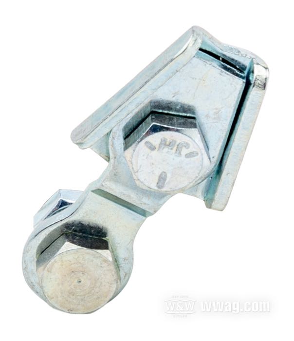 Pinza ; para Cable de freno; apropiado para Big Twin 1949-1971, Servicar 1958→; delante; chapa de acero, cincado; con tornillos y tuercas; reemplaza OEM HD 45216-49; peso bruto: 40 g