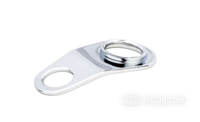 Cable and hose guide; for Clutch cable; fits FLH 4-speed 1968-1984; steel, chrome-plated; replaces OEM HD 38623-68T; gross weight: 10 g