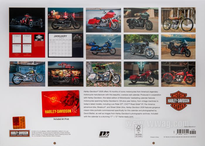 Kalender »Motorbooks Harley-Davidson Motorcycles 2026«; Papier; Breite x Höhe: 43 x 30 cm; farbig; Bruttogewicht: 340 g