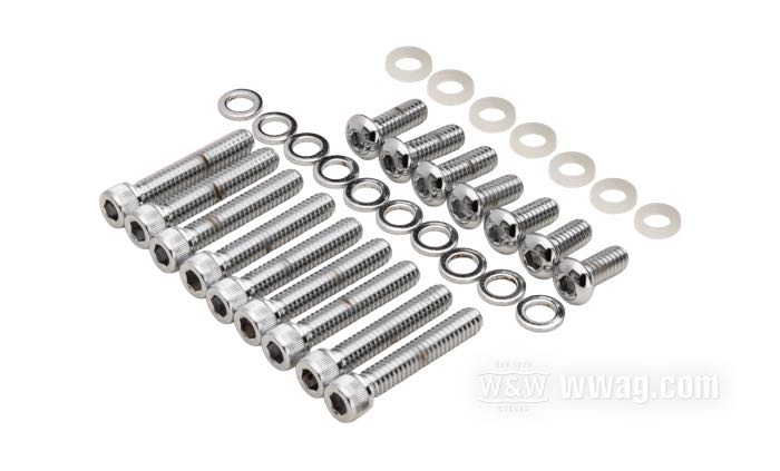 Kit viti di Gardner-Westcott; per Primaria; atto per Softail 1986-1988; acciaio, cromato; a brugola; rimpiazza OEM HD 4740A; peso lordo: 140 g