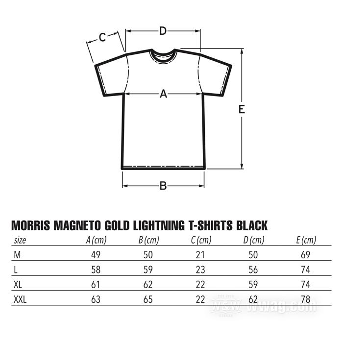 T-shirt »Gold Lightning« by Morris Magneto; cotton, black; size: M; USA; gross weight: 189 g