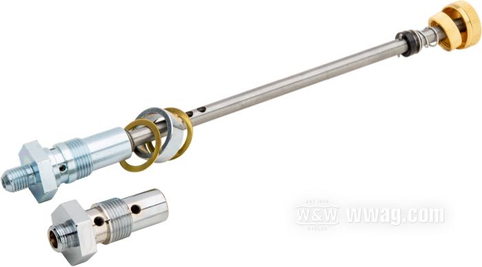 Fuel valve; fits 45” (750cc) 1940-1949; steel, with brass knob; thread: 3/4”-18 / 7/16”-20; replaces OEM HD 62032-40, and 62075-40; gross weight: 217 g