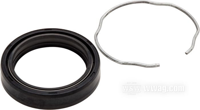 Joint spi de James Gaskets; pour Tubes de fourche; adaptable à FXWG 1985-1986, Softail 1984-2017 (sauf FXC 2008→), FXDWG 1993-2005, Touring 1984-2013; caoutchouc / acier; Ø int. x Ø ext.: 41 x 54 mm, grosseur: 11 mm; avec son circlip; remplace OEM HD 45875-84A; poids brut: 20 g