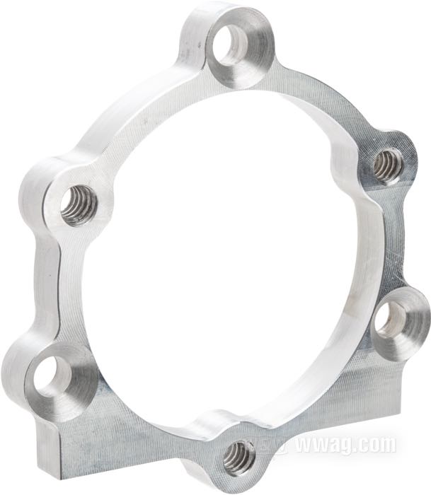 Adapter by Bates; for S&S Super E/G carburetors; billet aluminum, machined finish; thickness: 8 mm; thread: 1/4”-20; Spain; gross weight: 26 g