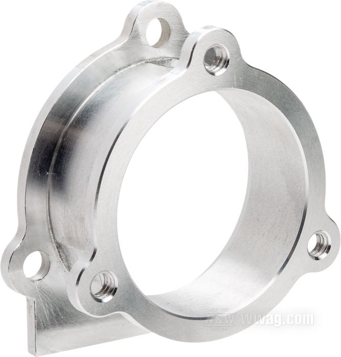 Adapter von Bates; für S&S Super E/G Vergaser; für ovale Luftfilter und andere Lufis mit Tillotson, Bendix oder Keihin (außer CV) Lochmuster; Billet-Aluminium, satiniert; Länge: 1”; Stärke: 25 mm; Spanien; Bruttogewicht: 50 g