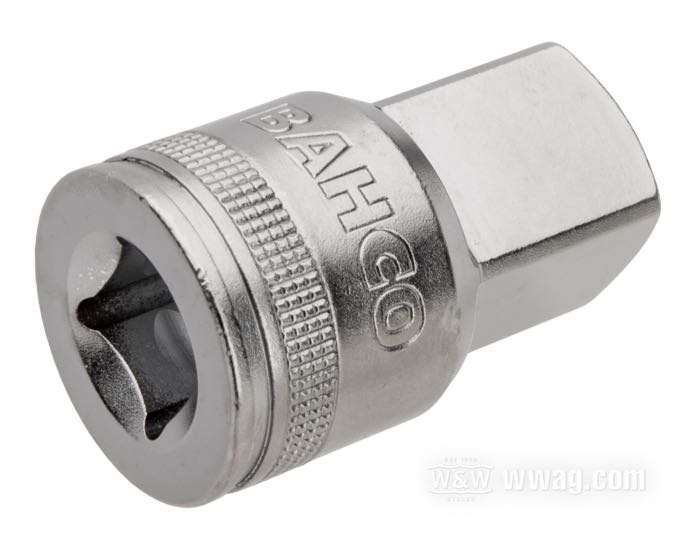 Adapter von Bahco; Stahl, verchromt; Antrieb: 1/2“→3/4”; Bruttogewicht: 173 g
