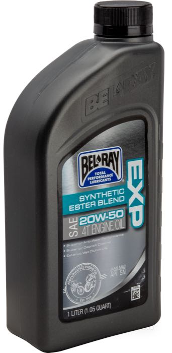 Oil »EXP« by Bel-Ray; SAE 20W-50; usage: engine; composition: semi-synthetic; USA; gross weight: 930 g