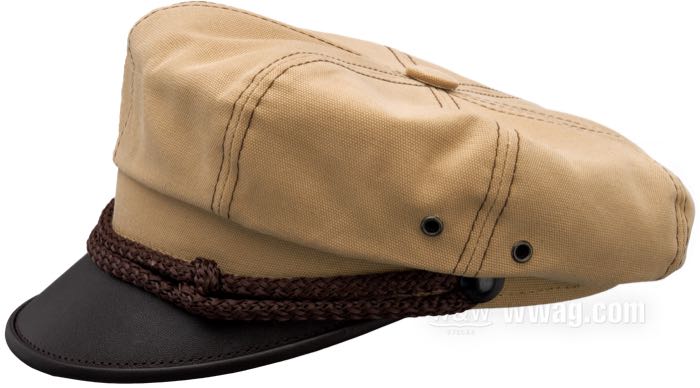 Mütze »Vintage Rider« von Sterkowski; Baumwolle / Rindleder, beige; Hutgröße: 56; Polen; Bruttogewicht: 141 g