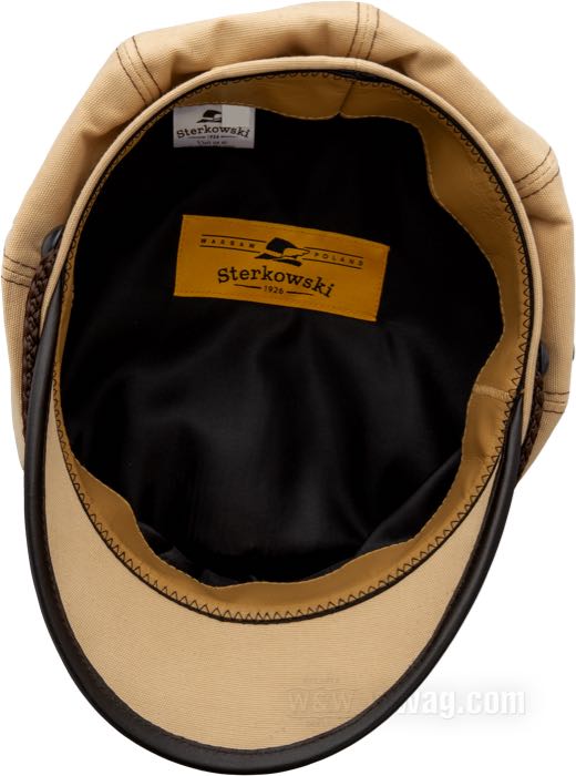 Mütze »Vintage Rider« von Sterkowski; Baumwolle / Rindleder, beige; Hutgröße: 56; Polen; Bruttogewicht: 141 g