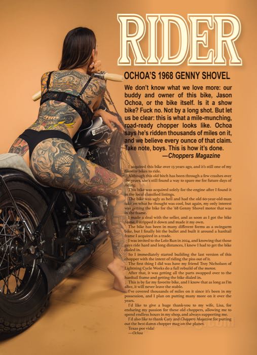 Magazin »Choppers Issue 21«; Papier; Breite x Höhe: 215 x 295 mm; farbig; englisch; Bruttogewicht: 532 g