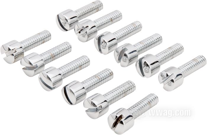 Bolt/screw kit; for Gear cover; fits Big Twin 1936-1969; steel, chrome-plated, on aftermarket case; thread: 1/4”-20; gross weight: 135 g