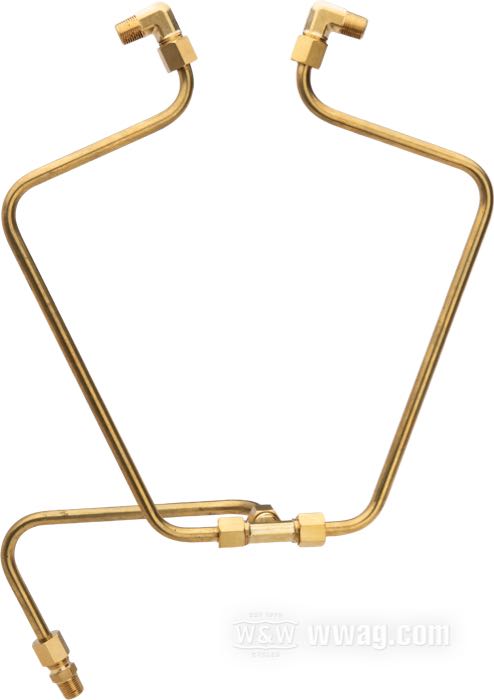 Oil lines by Old Stf; for Rocker housings; fits Shovelhead 1966-1984; brass; gross weight: 200 g