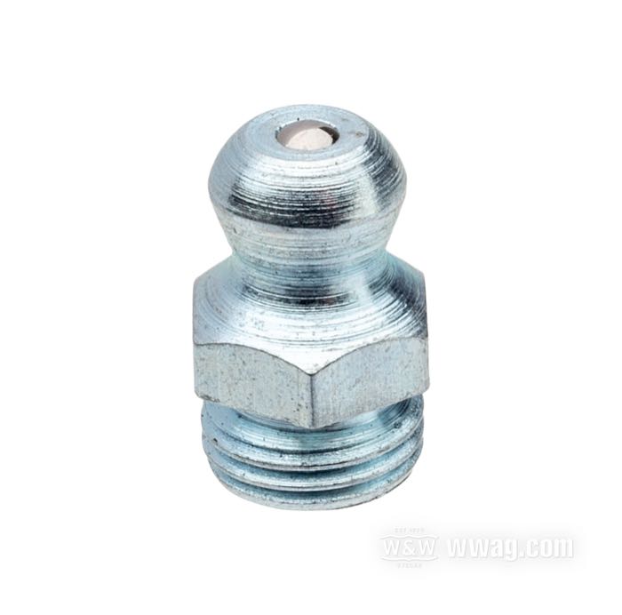 Engrasador; para Unidad resorte de síllin; apropiado para modelos 1939→; recto; acero, cincado; rosca: 5/16”-32; reemplaza OEM HD 9851B; peso bruto: 10 g