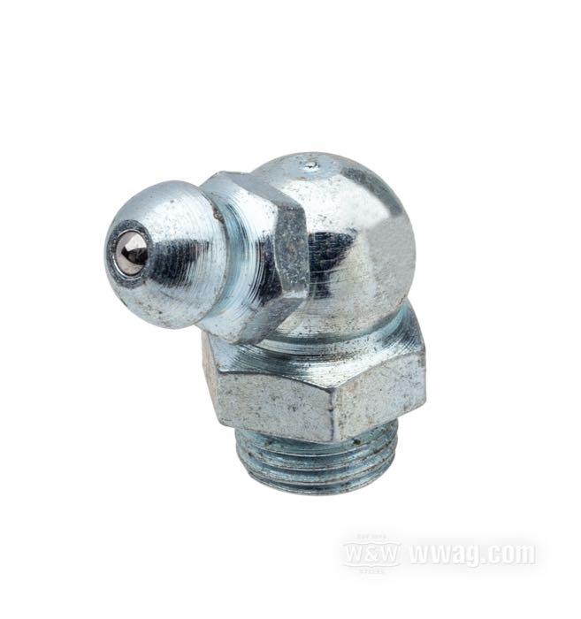Engrasador; para Unidad resorte de síllin; apropiado para modelos 1939→; 67.5°; acero, cincado; rosca: 5/16”-32; reemplaza OEM HD 9852; peso bruto: 10 g