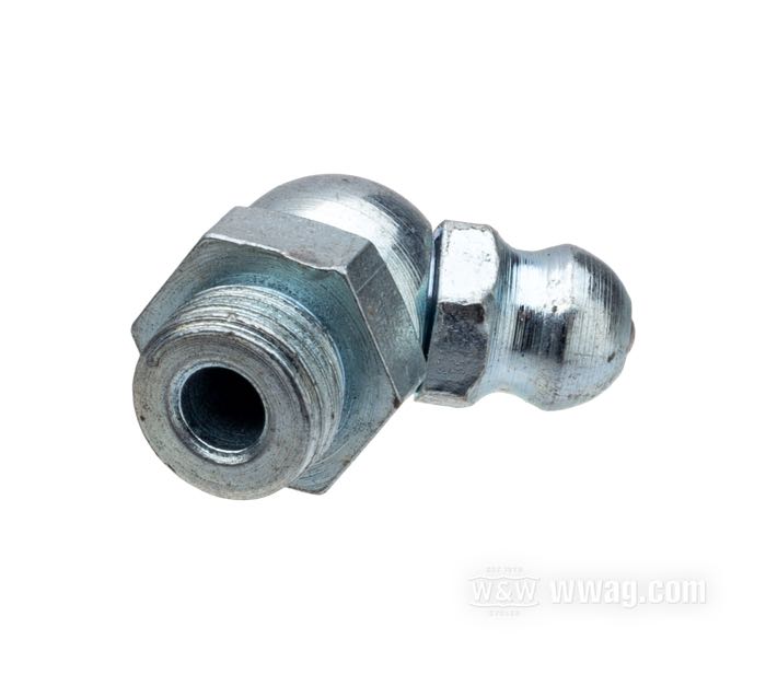 Engrasador; para Unidad resorte de síllin; apropiado para modelos 1939→; 67.5°; acero, cincado; rosca: 5/16”-32; reemplaza OEM HD 9852; peso bruto: 10 g
