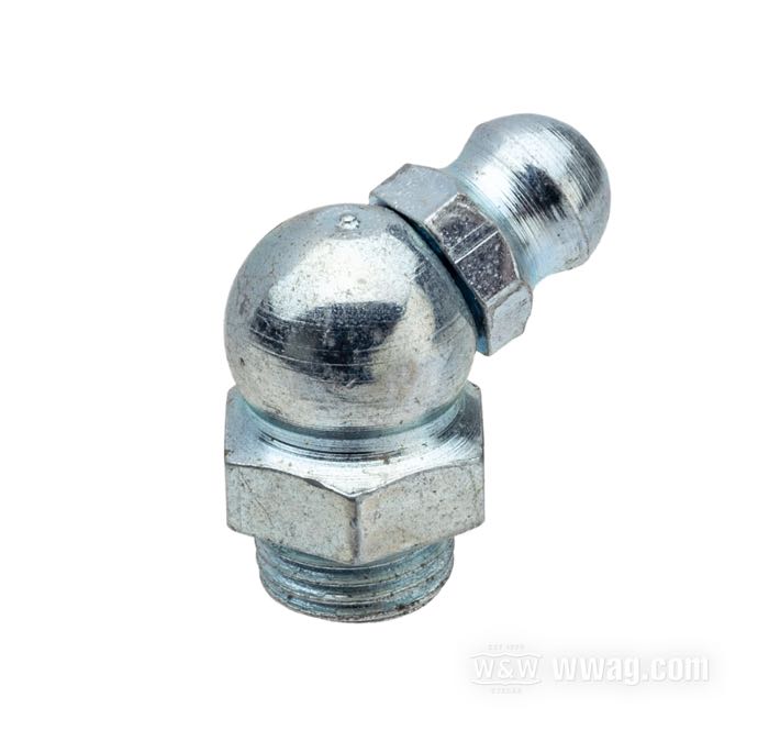 Engrasador; para Unidad resorte de síllin; apropiado para modelos 1939→; 67.5°; acero, cincado; rosca: 5/16”-32; reemplaza OEM HD 9852; peso bruto: 10 g