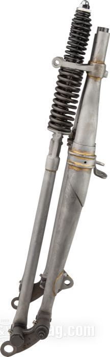 Springer Gabel »Concours« von The Cyclery; passend für Big Twins 1937; Innengewinde Steuerkopf: 3/4”-14 UNS, Außengewinde Steuerkopf: 1”-24 UNS; Stahl, blank / parkerisiert, parkerisierte federn; Länge: 19”; Rake: 0 °; mit Zentrierring; Polen; Bruttogewicht: 20 kg