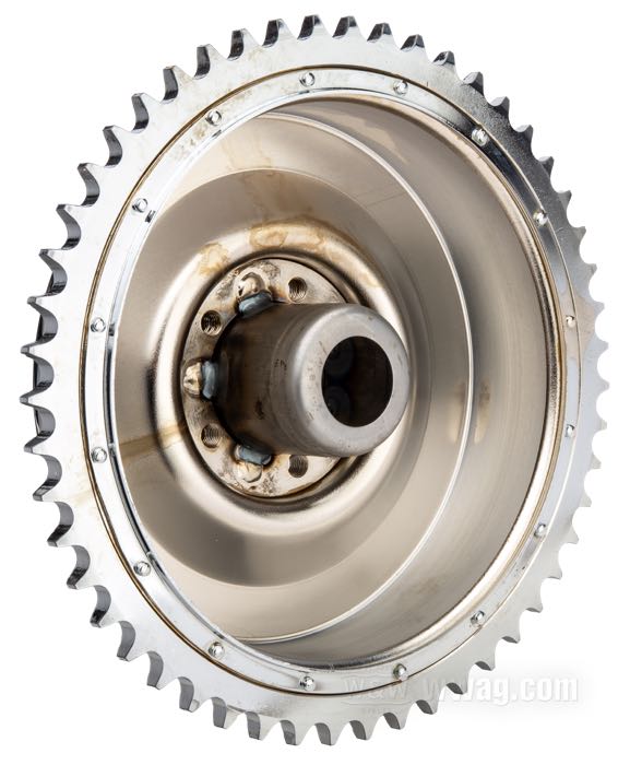 Tambor de freno de Paughco; apropiado para Big Twin 1937-1957; detràs; acero, cromado; rosca: 3/8”-20; Ø interior nominal: 8 ”; reemplaza OEM HD 41400-37; EE. UU.; peso bruto: 3.38 kg