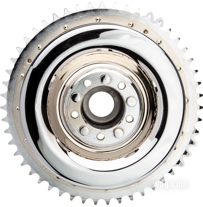 Tambor de freno de Paughco; apropiado para Big Twin 1937-1957; detràs; acero, cromado; rosca: 3/8”-20; Ø interior nominal: 8 ”; reemplaza OEM HD 41400-37; EE. UU.; peso bruto: 3.38 kg