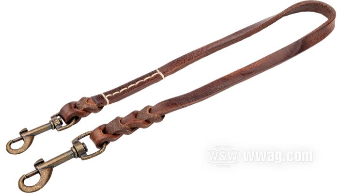 Schlüsselband von Pike Brothers; Messing / Rindleder, cognac; Länge: 49 cm; Bruttogewicht: 48 g