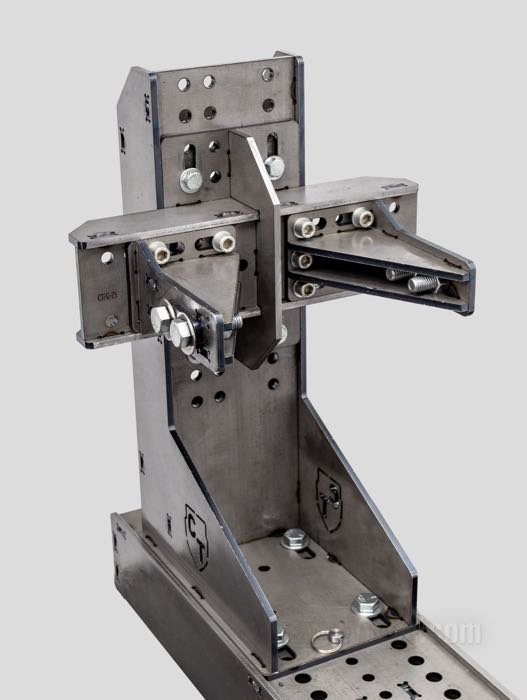 Frame jig »CT Newman« by CT Newman Engineering; fits Big Twin 4-speed frames; steel, bare; Spain, designed in the USA; gross weight: 150 kg