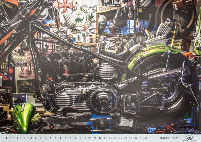 Calendrier »Choppers 2026«; papier; largeur x hauteur: 59 x 42 cm; reliure en spirale; coloré; poids brut: 1.23 kg