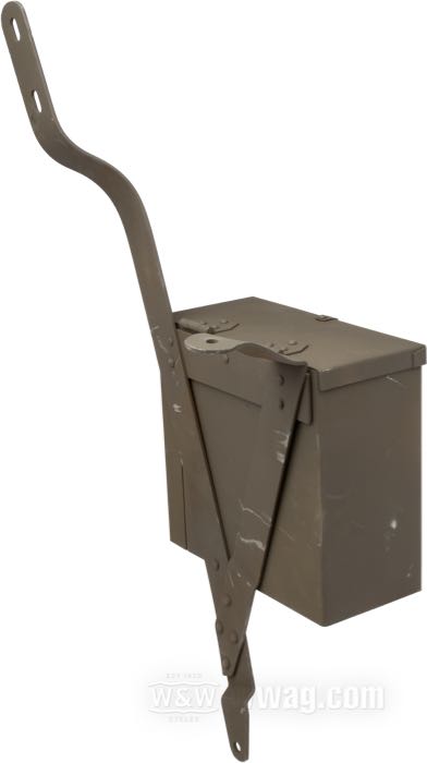 Munitionsbox und Halter von Samwel Supplies; passend für WLA Modelle; Stahl, Höhe über alles incl. Lasche: 64 cm; L x B x H: 25 x 10 x 20 cm; ersetzt OEM HD 11201-42M; Bruttogewicht: 3.3 kg