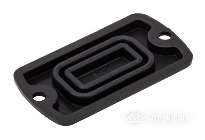 Guarnizione; per Coperchio / Pompa freno a mano; atto per 1972-1981; gomma; lunghezza x larghezza: 60.5 x 32.5 mm; peso lordo: 4 g