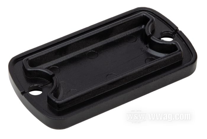 Coperchio; per Pompa freno a mano; atto per 1972-1981; alluminio, nero; L x L x A: 63.5 x 36 x 8.5 mm; peso lordo: 25 g