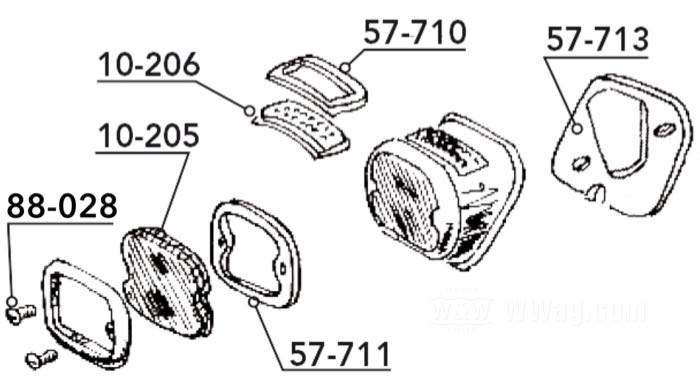 Pezzi di ricambio per fanalino 1955-1972