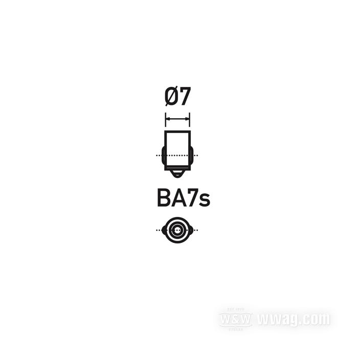 Bombilla; cristal / acero; tipo de bombilla: J; 12 V; 2 W; casquillo: BA7s; peso bruto: 2 g