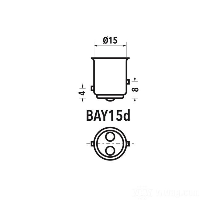 BAY15D Lampe Stop 25x47 12v 21/5w 2 filaments P21/5W