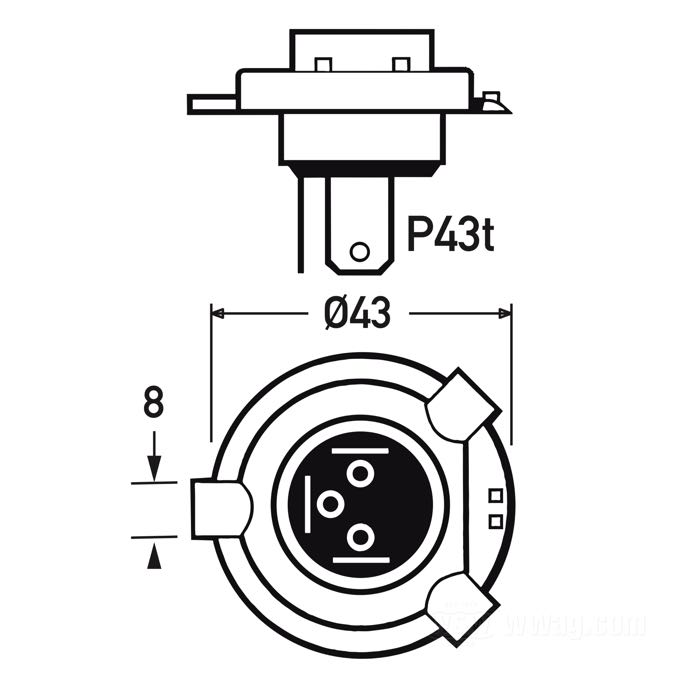 Glühlampe »Standard« von Jahn; Glas / Stahl; Glühlampen-Typ: H4; 12 V; 60/55 W; Sockel: P43t; ersetzt OEM HD 67697-81; Bruttogewicht: 30 g