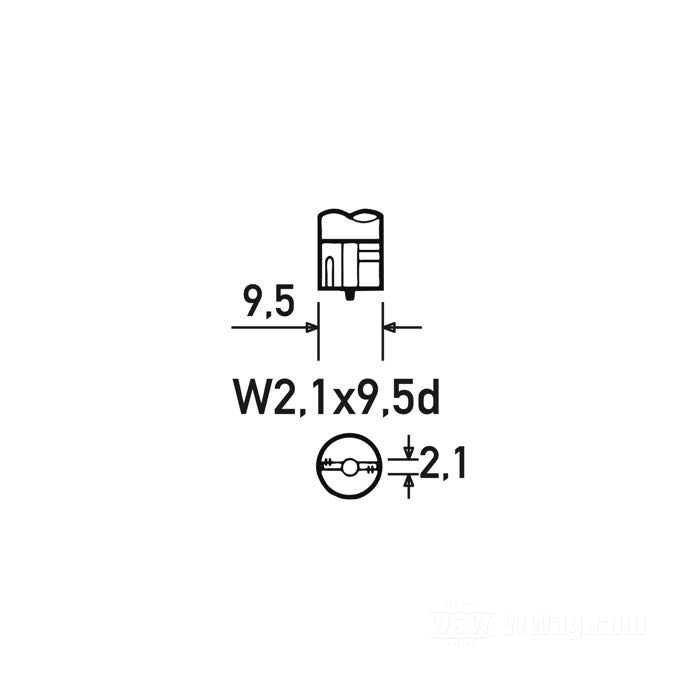 Bombilla de Jahn; cristal / acero; tipo de bombilla: W5W; 12 V; 5 W; casquillo: W2.1x9.5d; reemplaza OEM HD 53439-79; peso bruto: 10 g