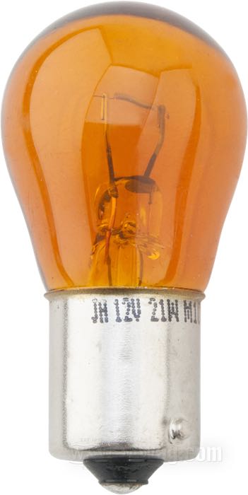 Bombilla; cristal / acero; tipo de bombilla: P21W; 12 V; 21 W; casquillo: BA15s; de color ámbar; peso bruto: 10 g