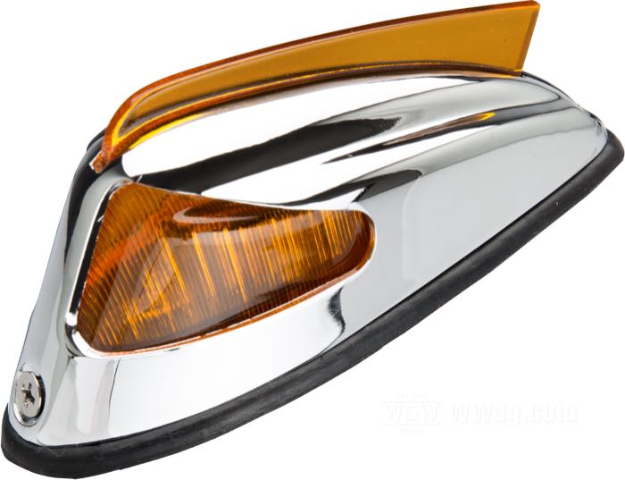 Luz de guardabarros »Hydra Glide«; acero / vidrio acrílico, naranja, cromado; tipo de bombilla: G15; 12 V; casquillo: BA9s; con bombilla 12 V; reemplaza OEM HD 68450-49T; peso bruto: 220 g