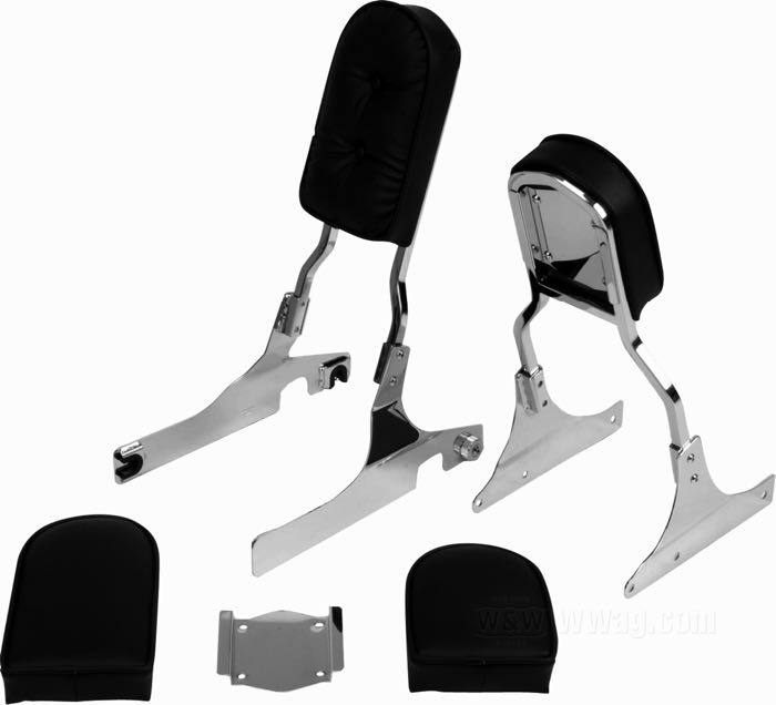 Back Pads by Khrome Werks; for Lowboy sissy bars; synthetic leather, black, buttons; W x H x D: 14 x 25 x 5 cm; gross weight: 630 g