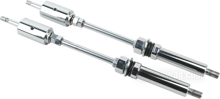 Shock absorbers by Bike Station; fits Springer Softail; front; steel, chrome-plated; gross weight: 2.1 kg