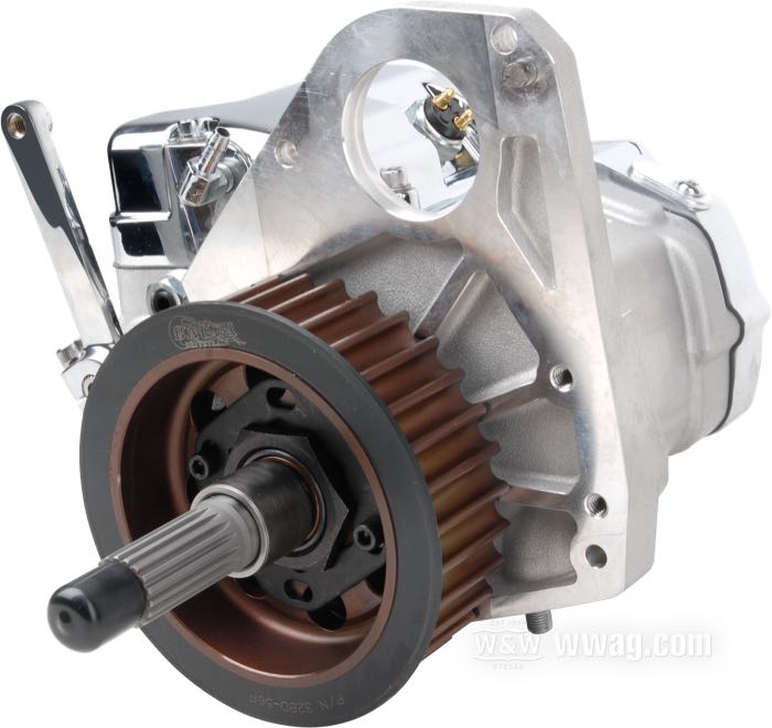 Trasmissione 6 marce »OD6« di BAKER Drivetrain; atto per Evolution Softail 1990-1999; alluminio fuso / acciaio; U.S.A.; peso lordo: 20.8 kg